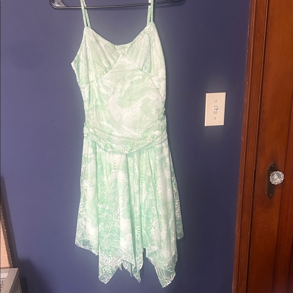 Mint Green Floral Dress